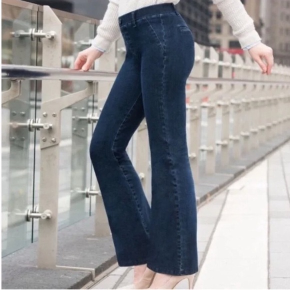 Betabrand Denim - Betabrand Womens Pull On Flair Bootcut Denim Jeans Size‎ Large Stretch Comfy